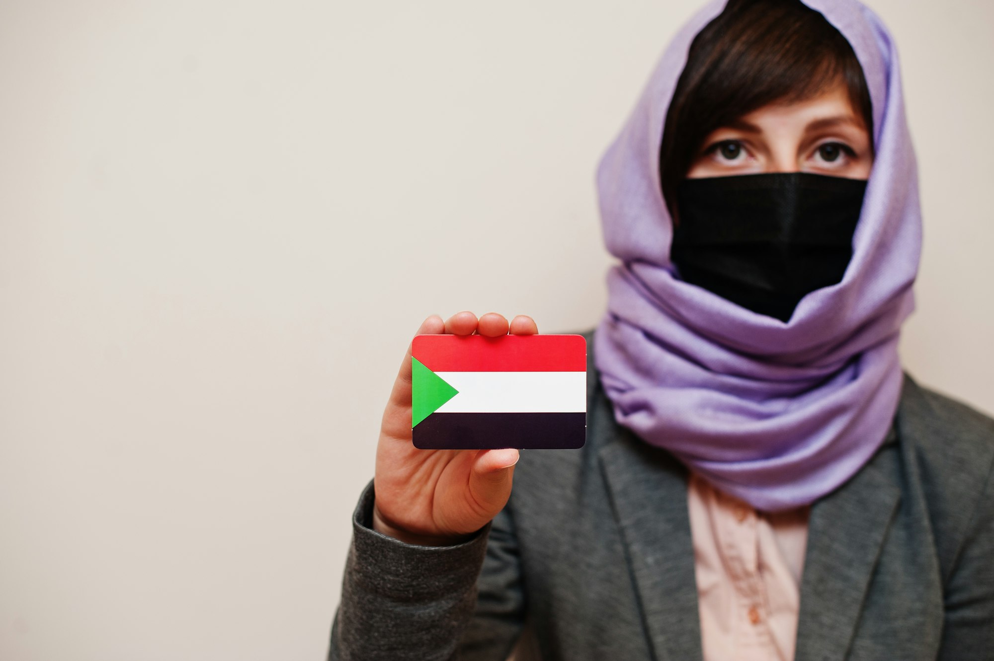 Muslim woman with flag